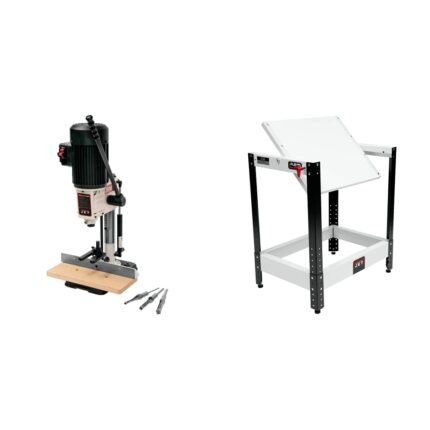 JET JBM-5 Benchtop Mortiser, 1/2HP, 115V 1PH (708580) and Flip Top Benchtop Machine Table (728200)