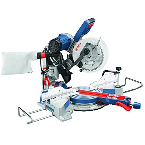 BOSCH CM10GD Compact Miter Saw – 15 Amp Corded 10 In. Dual-Bevel Sliding Glide Miter Saw with 60-Tooth Carbide Saw Blade, Blue