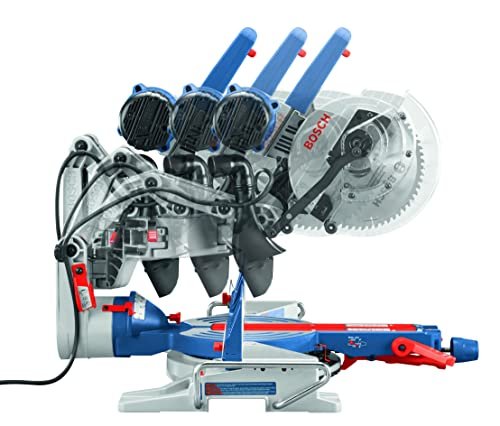 BOSCH CM10GD Compact Miter Saw – 15 Amp Corded 10 In. Dual-Bevel Sliding Glide Miter Saw with 60-Tooth Carbide Saw Blade, Blue