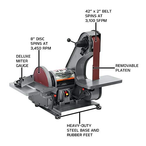 JET 2″ x 42″ Belt and 8″ Disc Sander, 3/4 HP, 1Ph 115V (Model J-41002)