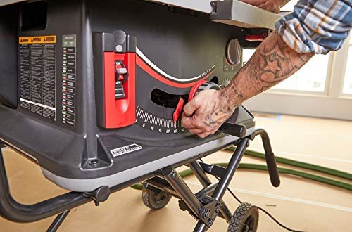 SAWSTOP 10-Inch Jobsite Saw Pro with Mobile Cart Assembly, 1.5-HP, 12A, 120V, 60Hz (JSS-120A60)
