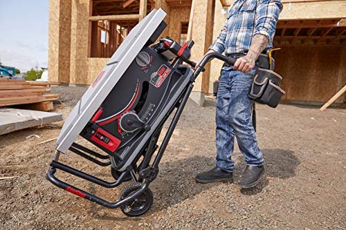 SAWSTOP 10-Inch Jobsite Saw Pro with Mobile Cart Assembly, 1.5-HP, 12A, 120V, 60Hz (JSS-120A60)
