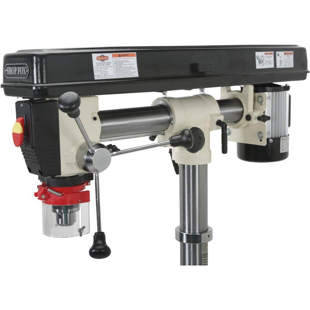 SHOP FOX W1670 1/2-Horsepower Floor Radial Drill Press, Black