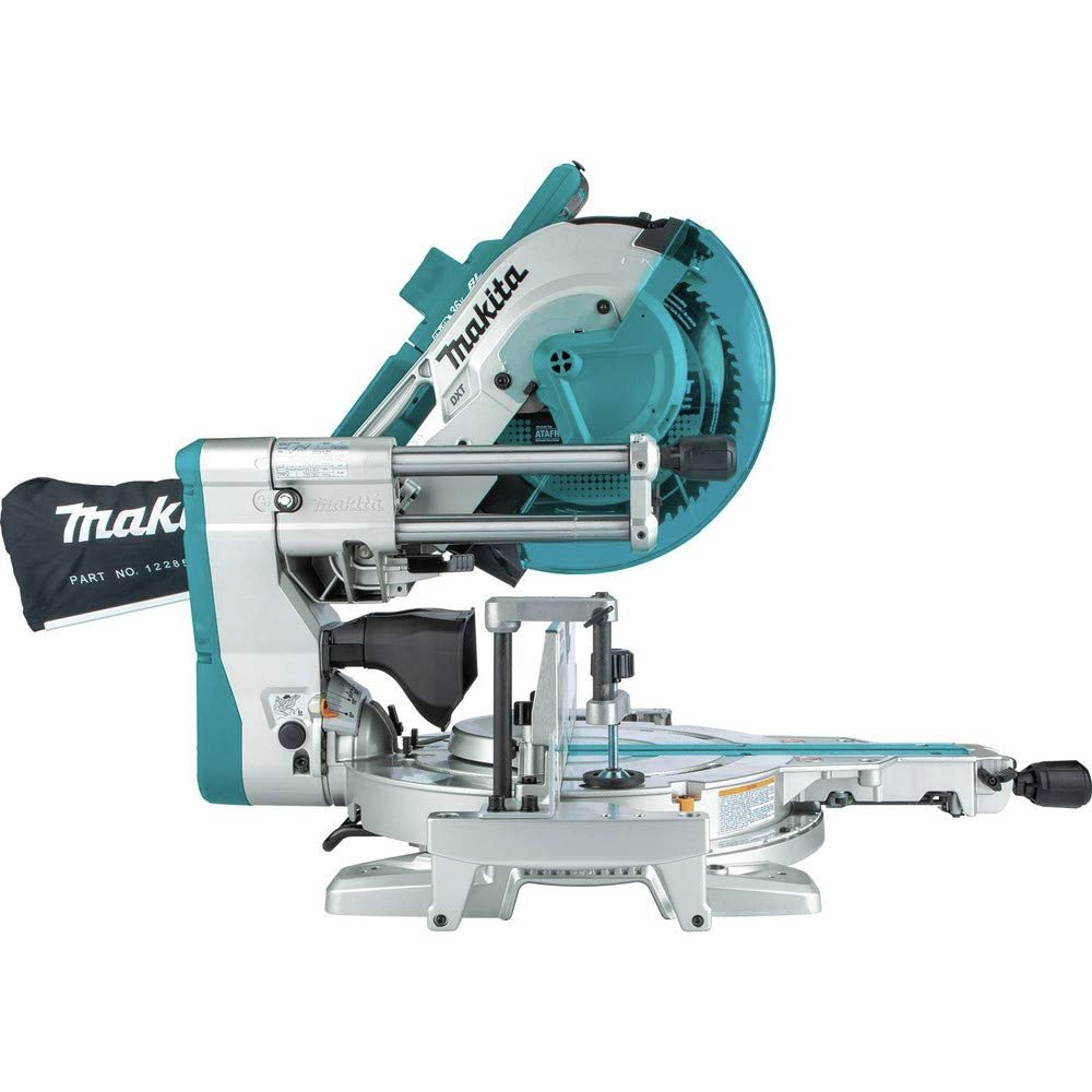 Makita XSL08Z 18V x2 LXT Lithium-Ion (36V) Brushless Cordless 12″ Dual-Bevel Sliding Compound Miter Saw, AWS Capable & Laser, Tool Only