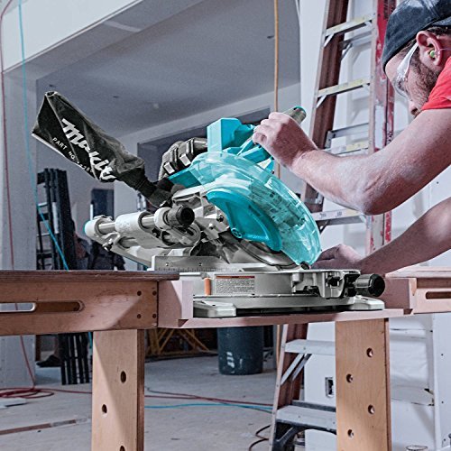 Makita XSL06PT 18V x2 LXT Lithium-Ion (36V) Brushless Cordless 10″ Dual-Bevel Sliding Compound Miter Saw with Laser Kit (5.0Ah)