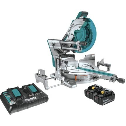 Makita XSL07PT 18V x2 LXT Lithium-Ion (36V) Brushless Cordless 12″ Dual-Bevel Sliding Compound Miter Saw with Laser Kit (5.0Ah)