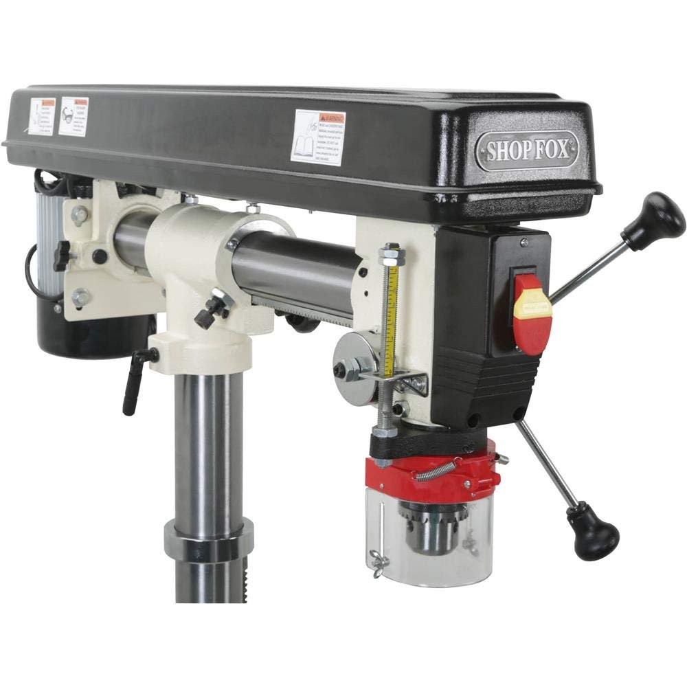 SHOP FOX W1670 1/2-Horsepower Floor Radial Drill Press, Black