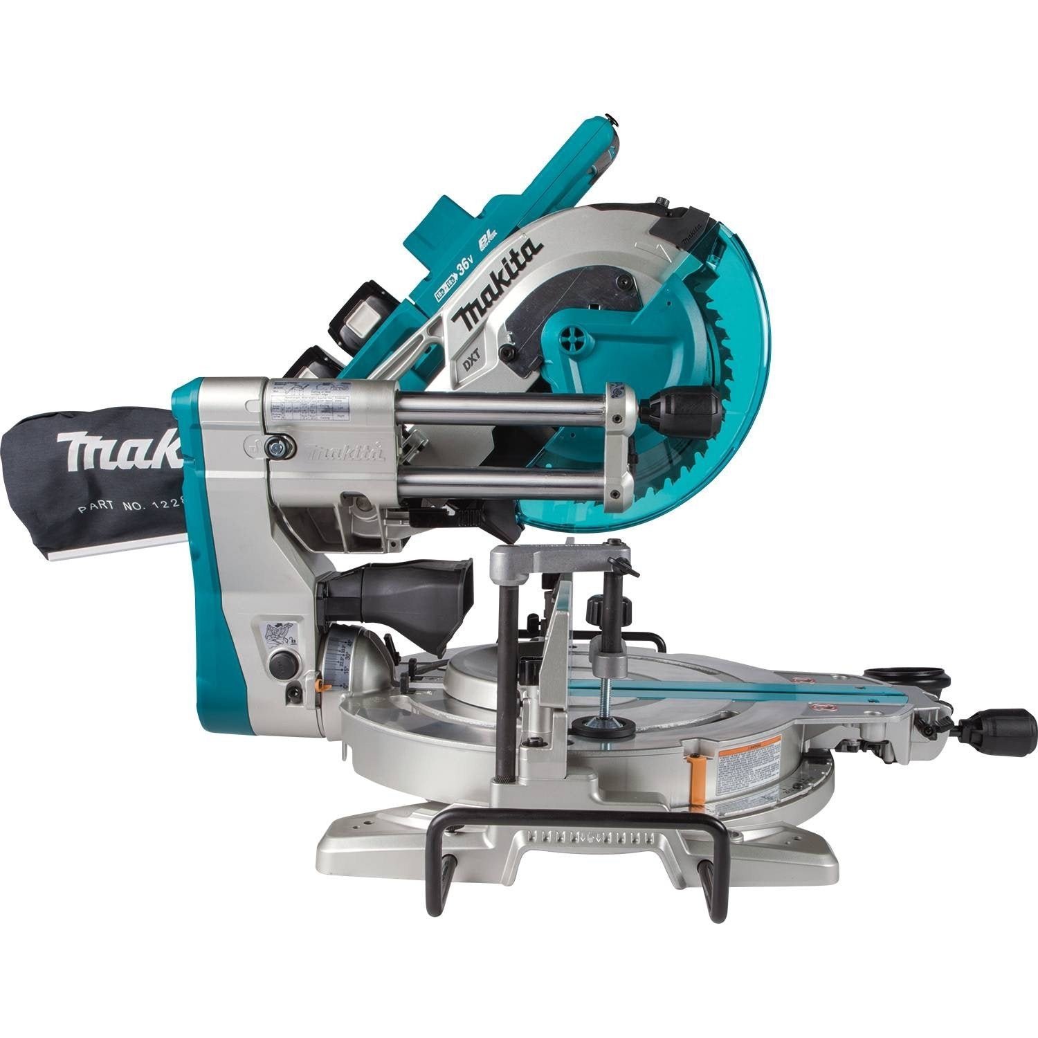 Makita XSL06PT 18V x2 LXT Lithium-Ion (36V) Brushless Cordless 10″ Dual-Bevel Sliding Compound Miter Saw with Laser Kit (5.0Ah)