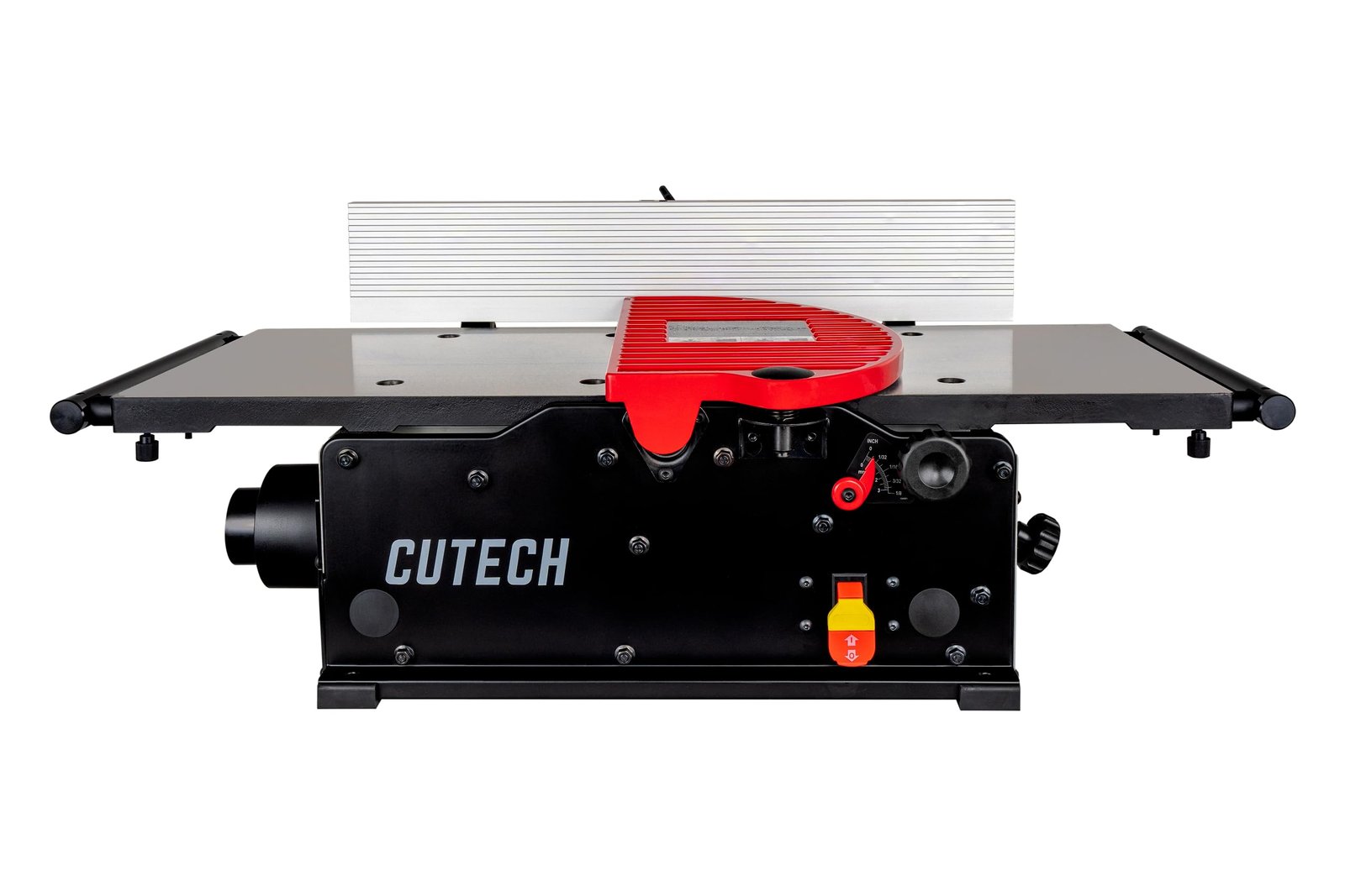 Cutech 401120HI 12-Inch Spiral Cutterhead Benchtop Jointer with Cast Iron Tables, 24 Tungsten Carbide Inserts, Extra Long 24″ Fence, Additional Fence Brackets and a 12-amp Motor