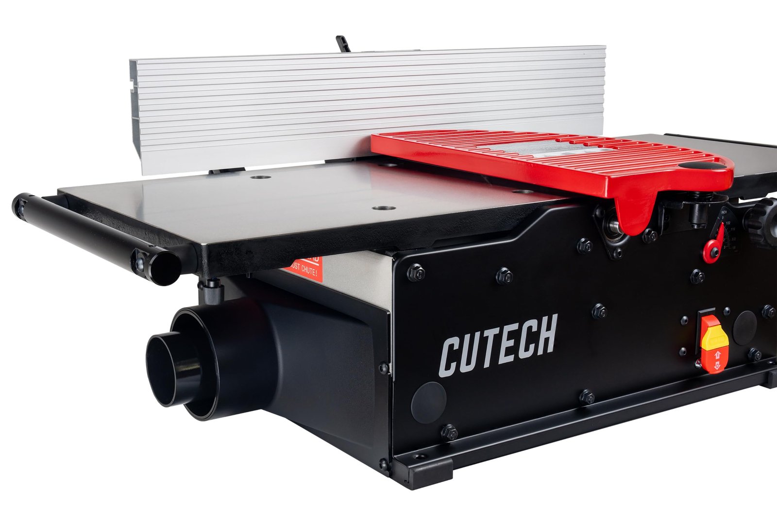 Cutech 401120HI 12-Inch Spiral Cutterhead Benchtop Jointer with Cast Iron Tables, 24 Tungsten Carbide Inserts, Extra Long 24″ Fence, Additional Fence Brackets and a 12-amp Motor