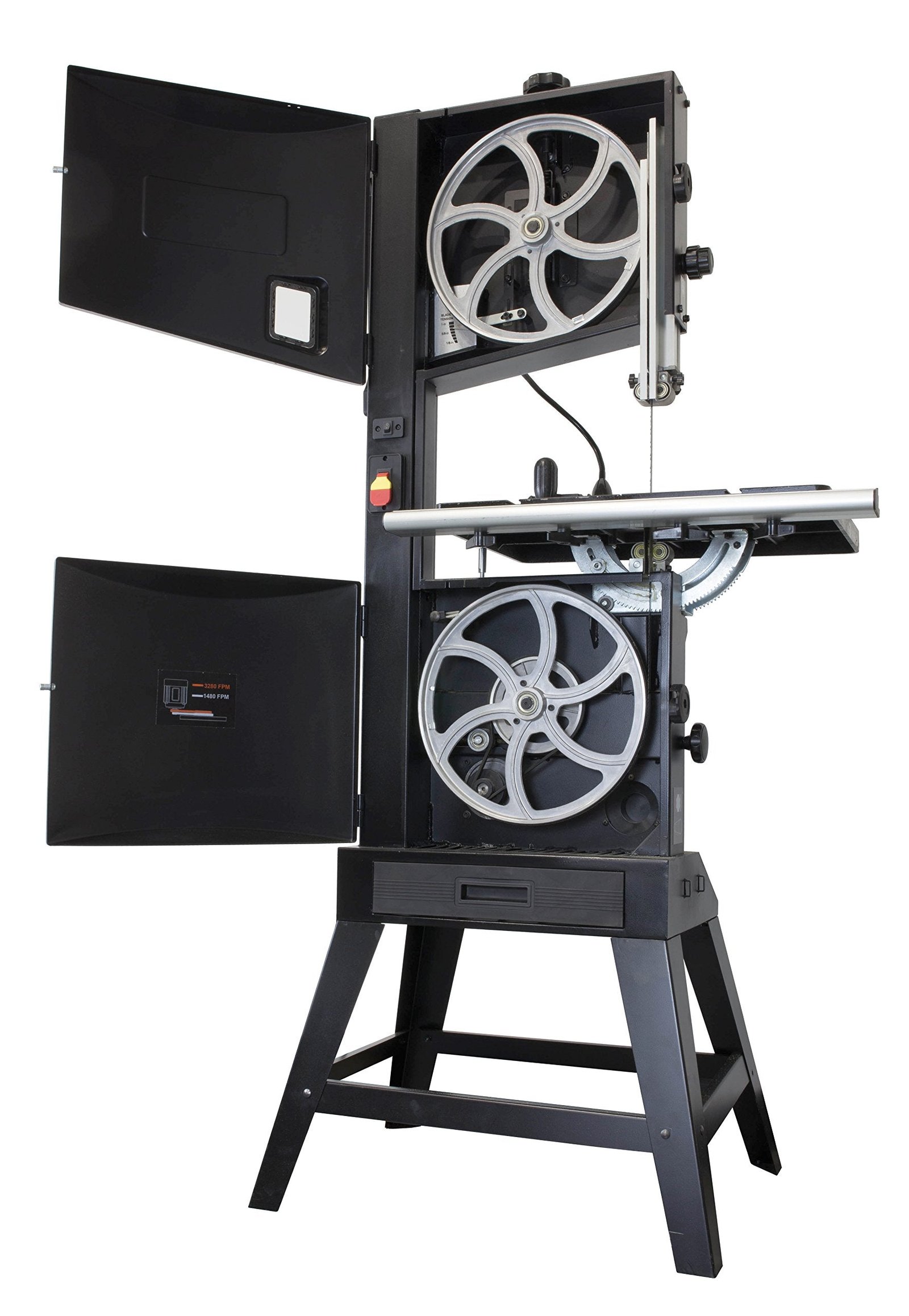 WEN (BA1487) Band Saw with Stand,Two-Speed,Black,14-Inch & DPA2513 24-by-12-Inch Drill Press Table with an Adjustable Fence and Stop Block