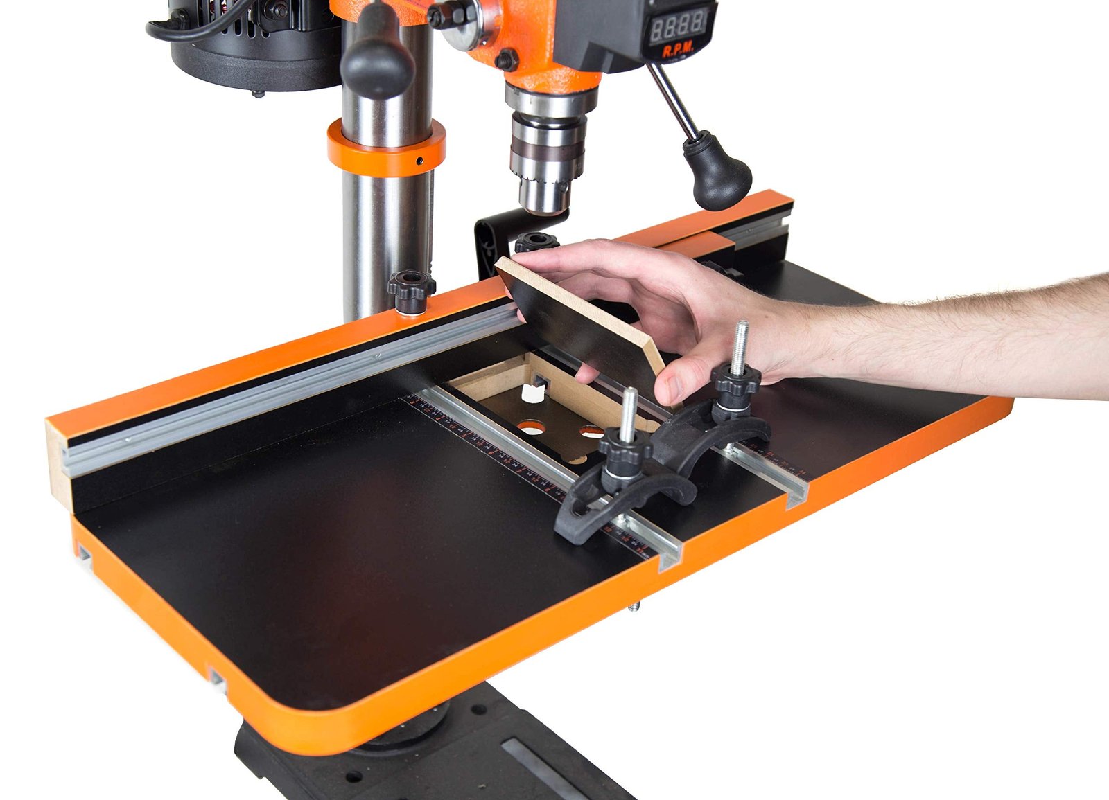 WEN (BA1487) Band Saw with Stand,Two-Speed,Black,14-Inch & DPA2513 24-by-12-Inch Drill Press Table with an Adjustable Fence and Stop Block